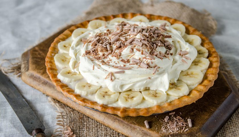 vanilla & banana custard cream pie