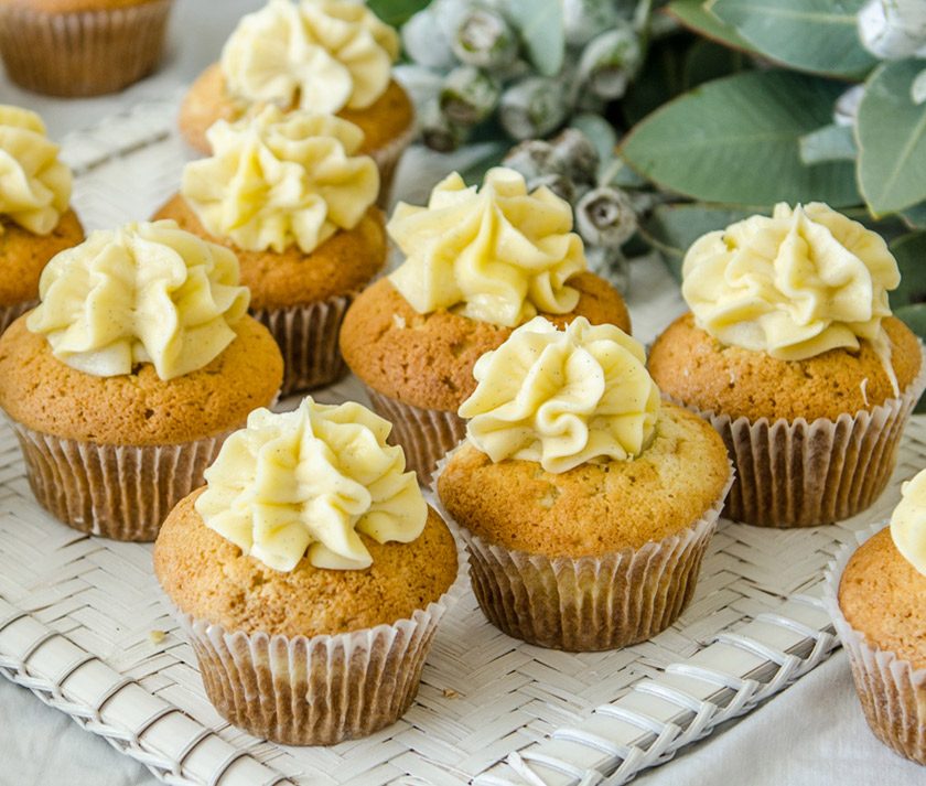 ganache filled vanilla cupcakes