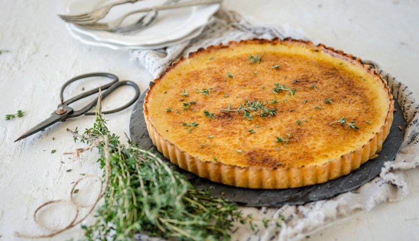 thyme brulee tart