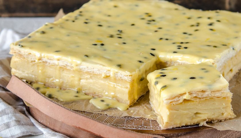 passionfruit iced vanilla slice