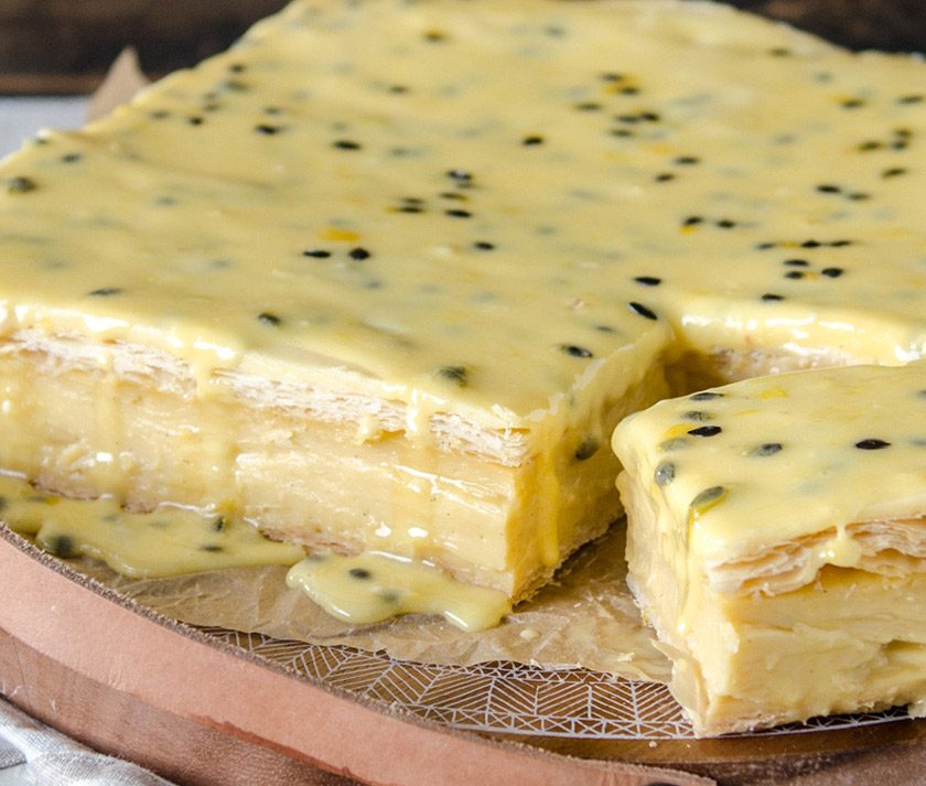 passionfruit iced vanilla slice