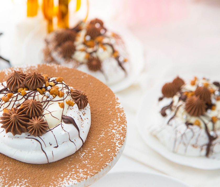 creamy choc espresso meringues