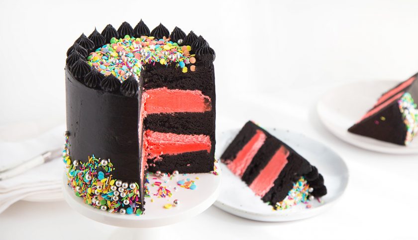 blackout sprinkle cake