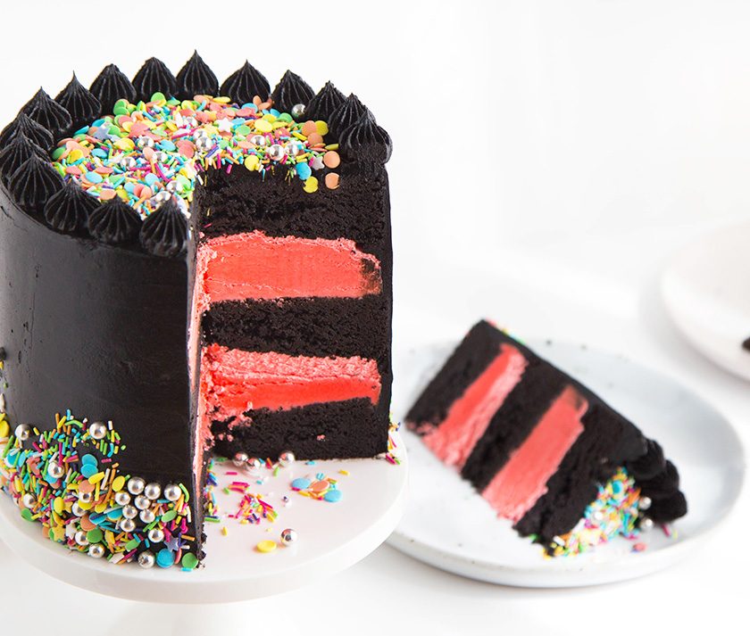 blackout sprinkle cake