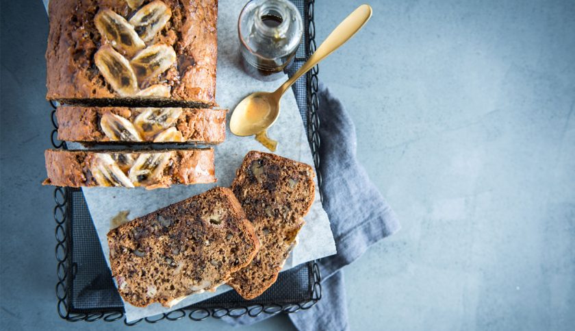 Banana Bread with Vanilla Maple Glaze