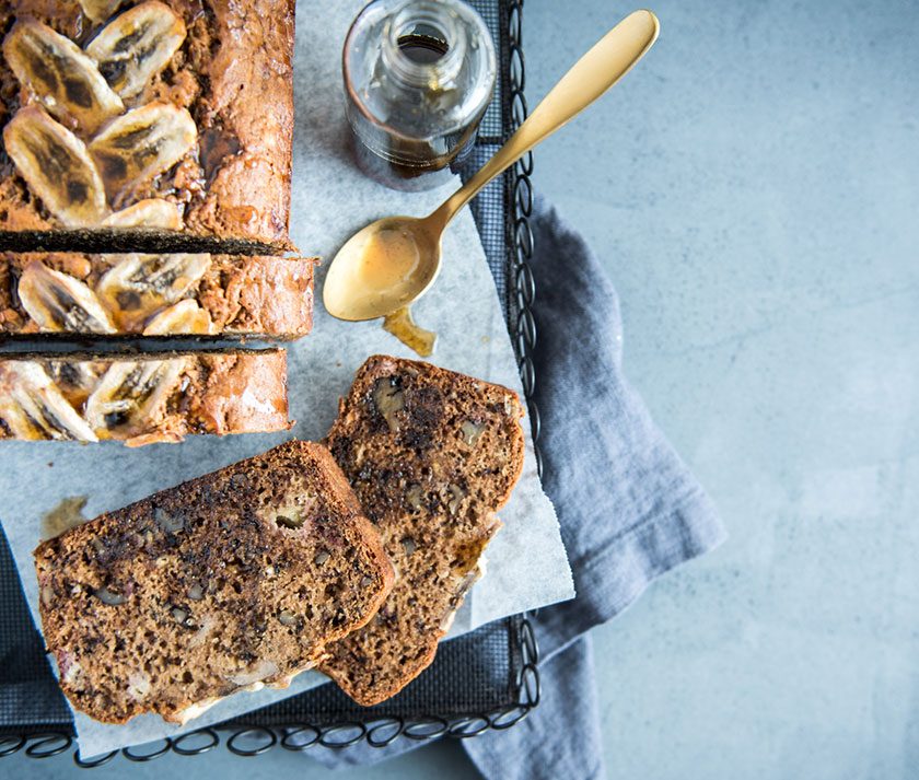 Banana Bread with Vanilla Maple Glaze