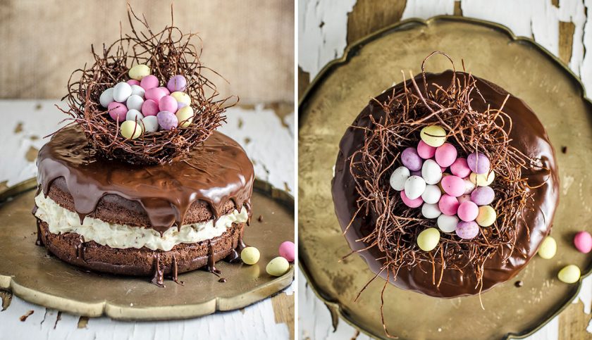 easter egg nest cake