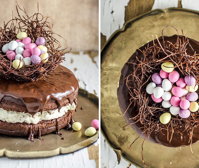 easter egg nest cake