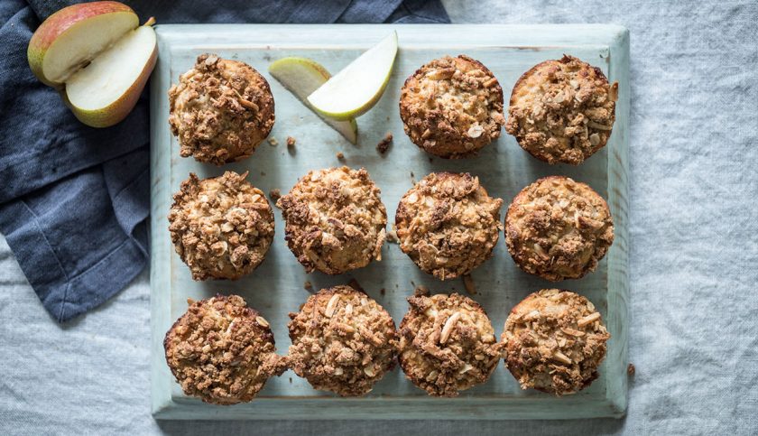 pear & almond yoghurt muffins