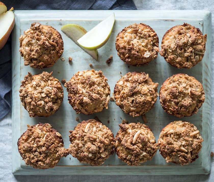 pear & almond yoghurt muffins