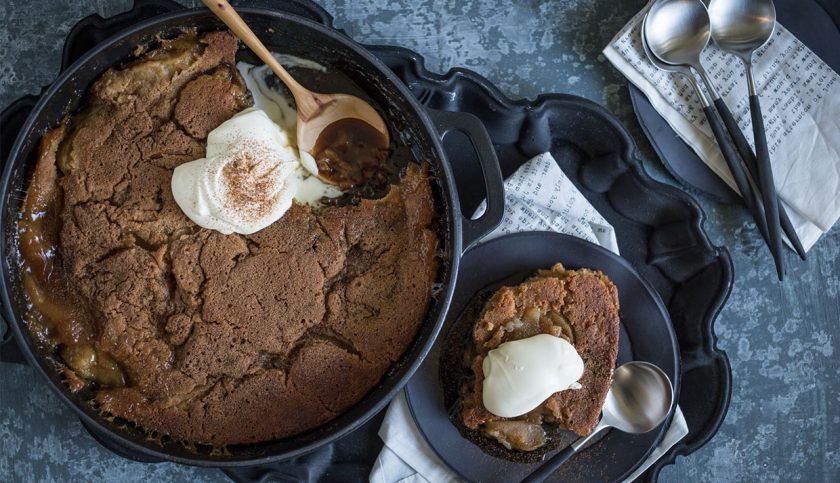 spicy ginger & apple self saucing pudding