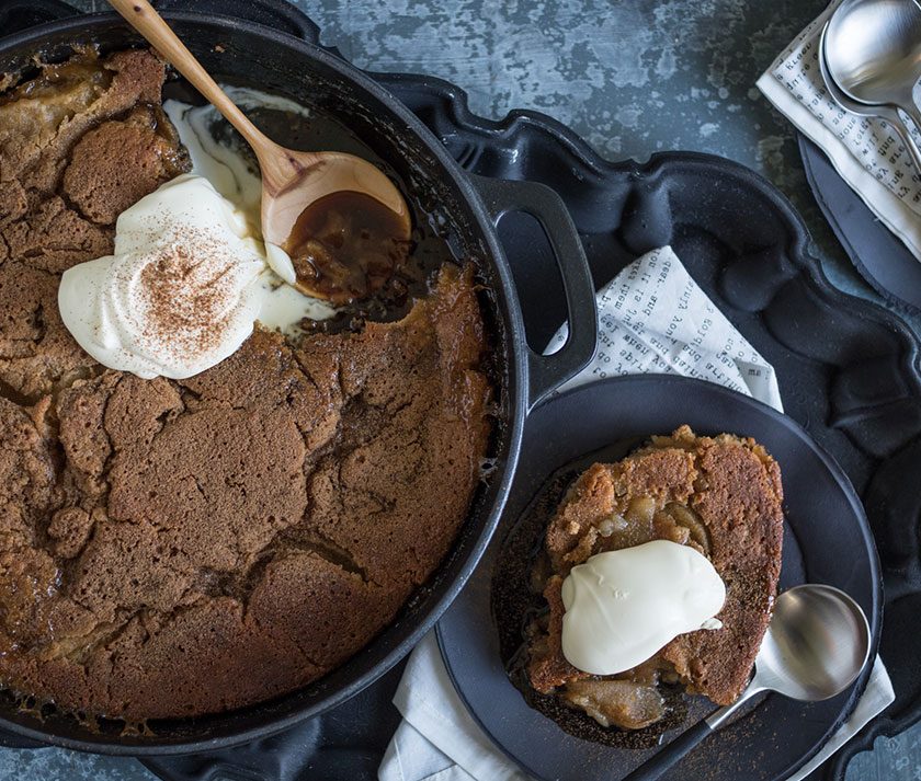 spicy ginger & apple self saucing pudding