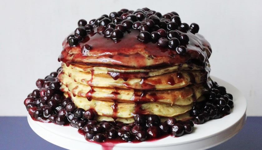 Giant Blueberry Pancake Cake