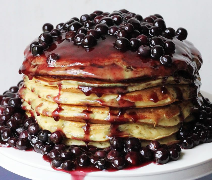 Giant Blueberry Pancake Cake